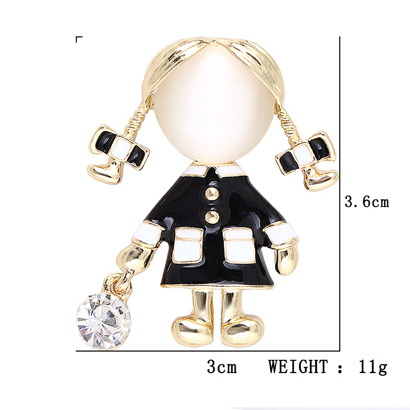 Princess Cute Sweet Doll Alloy Enamel Plating Inlay Rhinestones Women's Brooches display picture 1