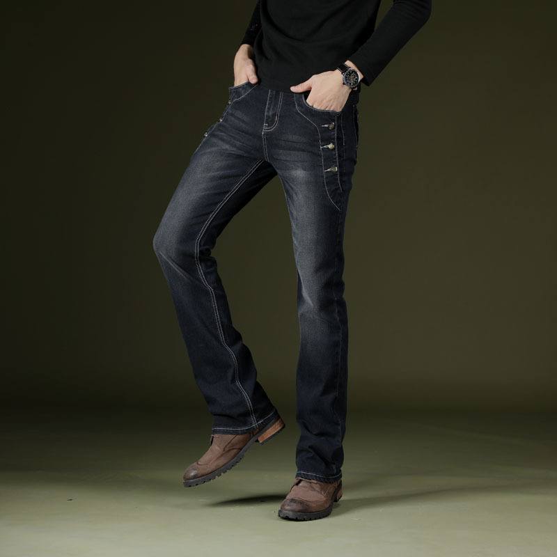 21 Spring and Autumn New Men's Micro-horn Denim Pants Korean-style Trendy Stretch Slim-fit Men's Horn Denim Pants