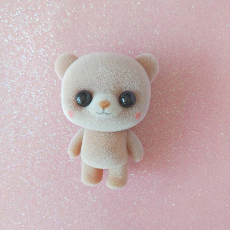 Japonés lindo pequeño animal flocado muñeca de juguete decoración japonés escritorio lindo regalo de la decoración de la joyería