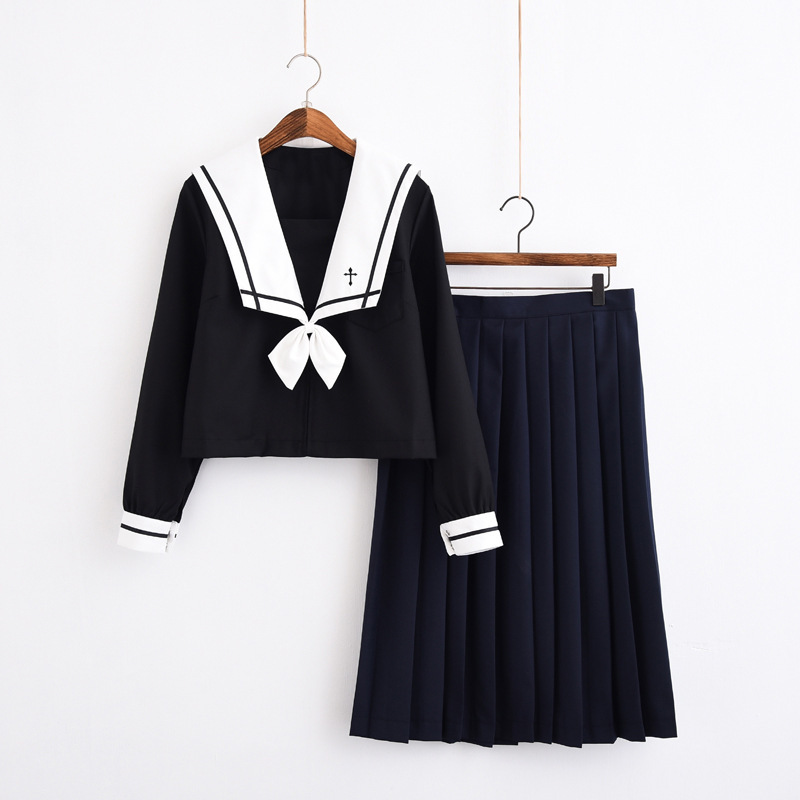 활과 화살 자수 소프트 언니 정통 JK 유니폼 봄과 가을 긴 소매 일본 선원 교복 학생 교복 교복 세트
