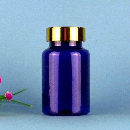 120ml capsule health product bottle PET polyester plastic packaging medicine bottle brown green blue large mouth