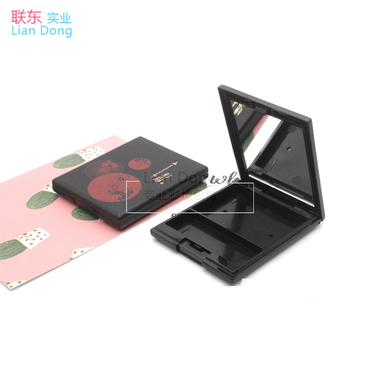 四方形粉饼盒 超薄粉饼包材 双格粉饼盒子