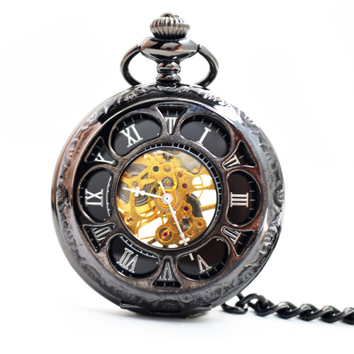 Classic Retro Hollow Wreath Mechanical Pocket Watch Amazon Hot Selling Mechanical Pocket Watch Unisex Casual Pocket Watch