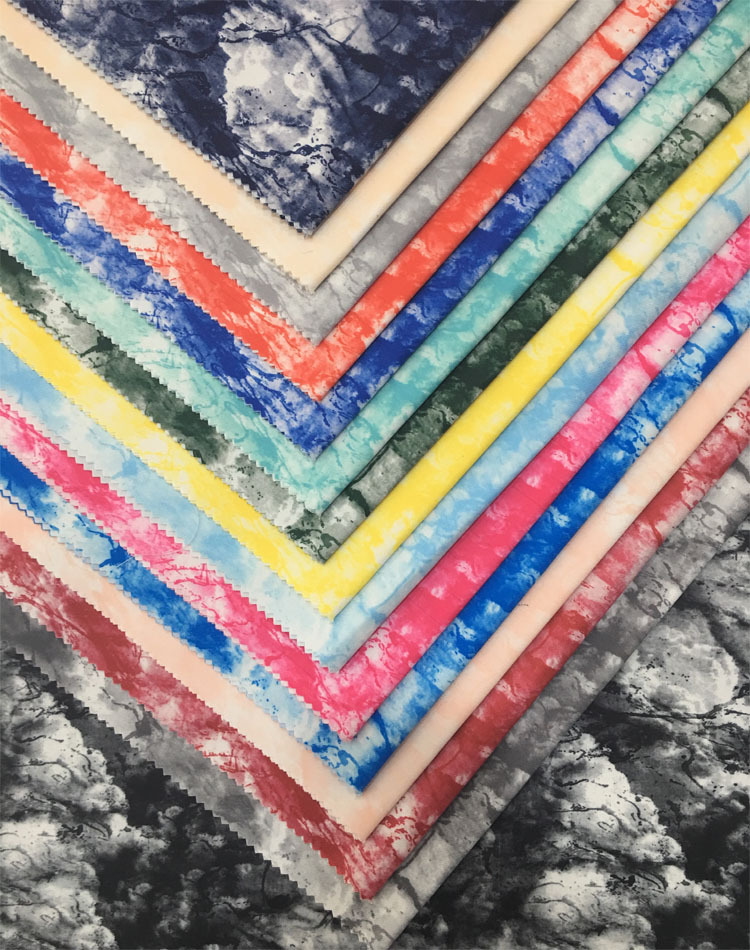 工厂直销新品斜纹直弹力3D数码印花幻彩云朵鞋材箱包帽子工艺面料