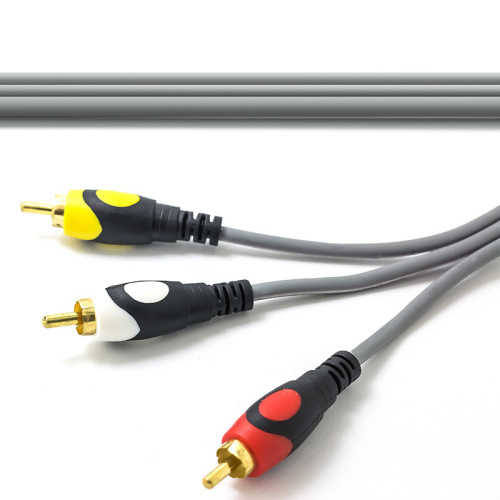 Factory direct supply 1.5 meters three pairs of three audio cables two-color mold OD13.5 3-core all-copper wire