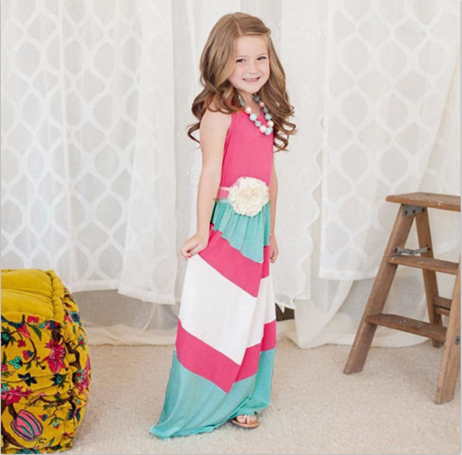 Bohemian Maxi Dress Color Block Design Summer Style Beachwear Wholesale Available low MOQ ready to ship