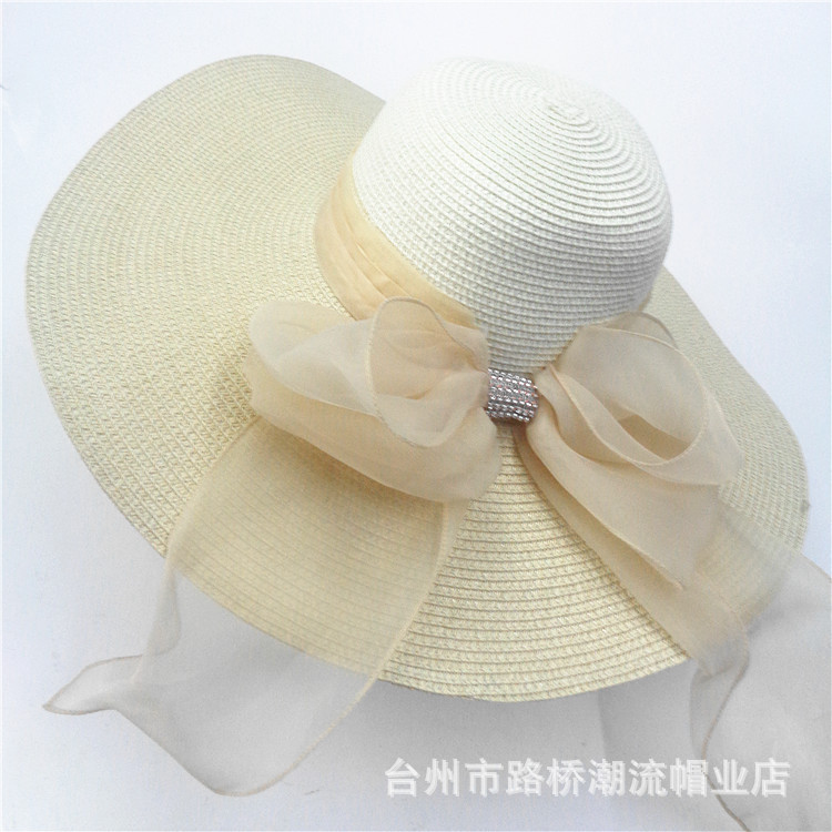 Nuevo verano de las mujeres girasol sombrero de paja grande turismo escénico punto playa sombrero al por mayor