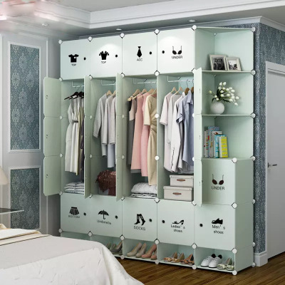 [Hook for collection][Send Sticker]Simplicity modern wardrobe Economic type Assemble Plastic household Wardrobe