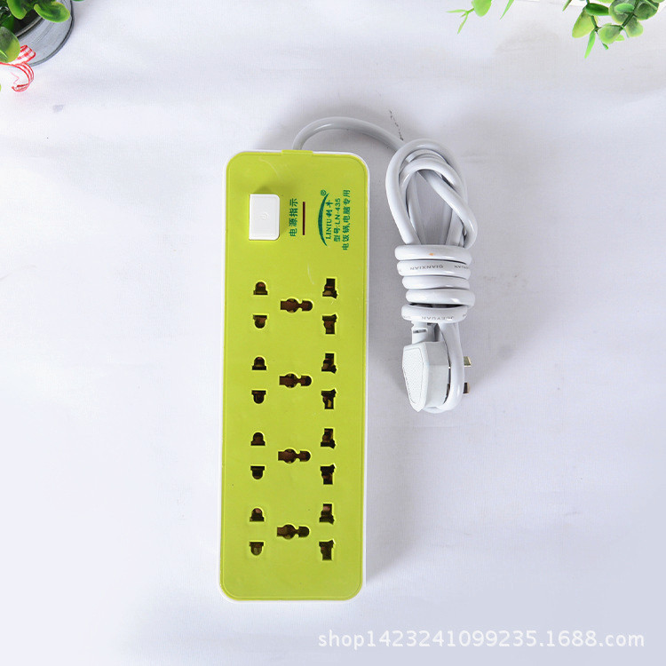 外贸3米5米多孔电排插接线板独立开关安全电源插座一件代发