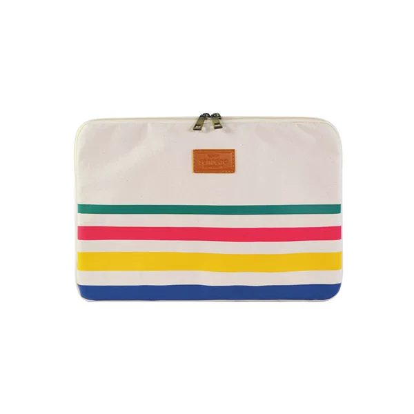 Source manufacturers business tablet bag fashion printed striped canvas bag 13 inch notebook liner bag wholesale