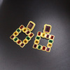 Earrings, retro sexy crystal, European style, internet celebrity