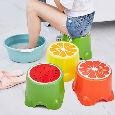 創意兒童水果小凳子 幼兒園板凳塑料可愛換鞋凳居家用品矮凳批發