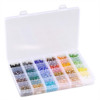 24 grid box combination 6mm flat beads crystal glass loose beads 1200 box, a box of DIY jewelry beading material