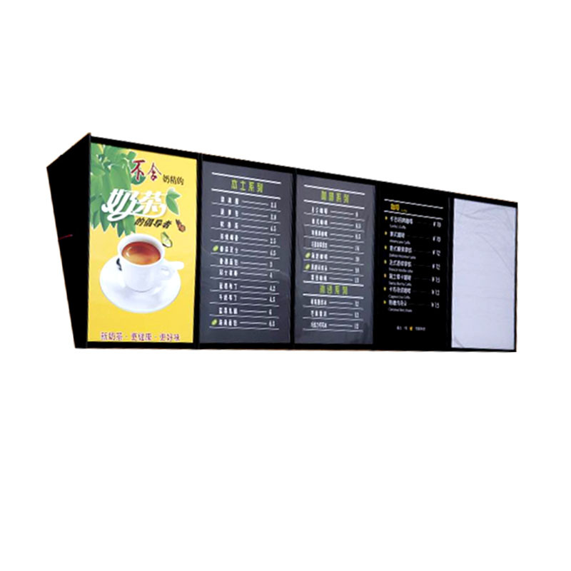 Customized LED plane Inclined plane Meal Light box Price List Restaurant tea with milk Snack bar Café Light box Billboard