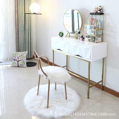 北欧ins简约梳妆台 烤漆网红不锈钢梳妆桌 迷你多功能卧室化妆桌|ms
