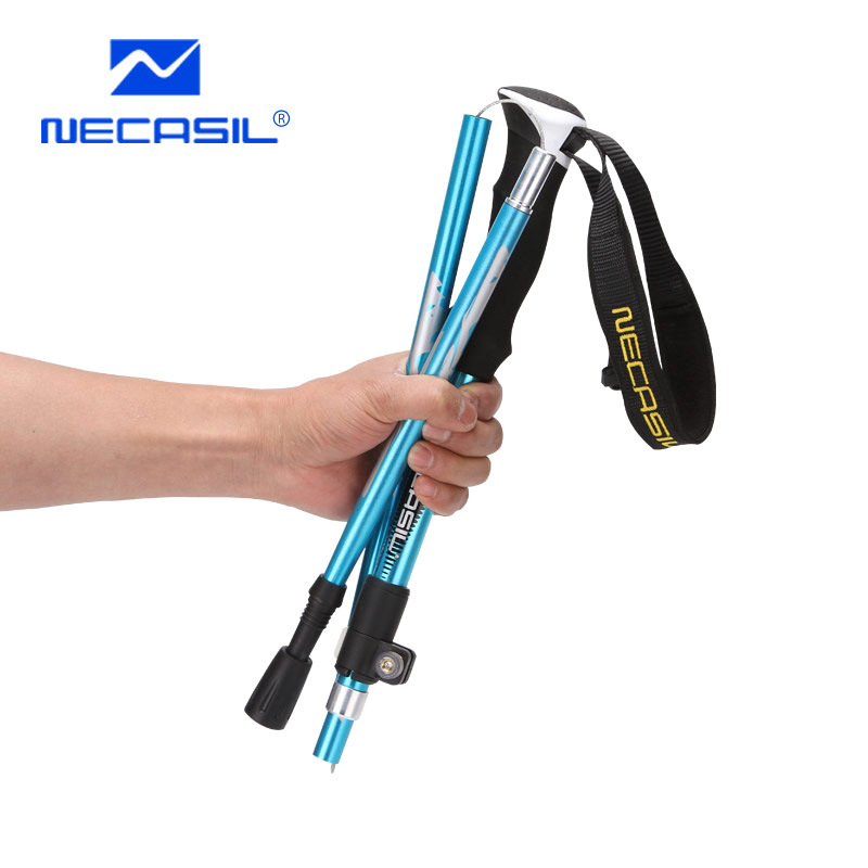 纽卡索7075铝合金五节伸缩直柄折叠超短超轻外锁登山杖NCS-85|ru