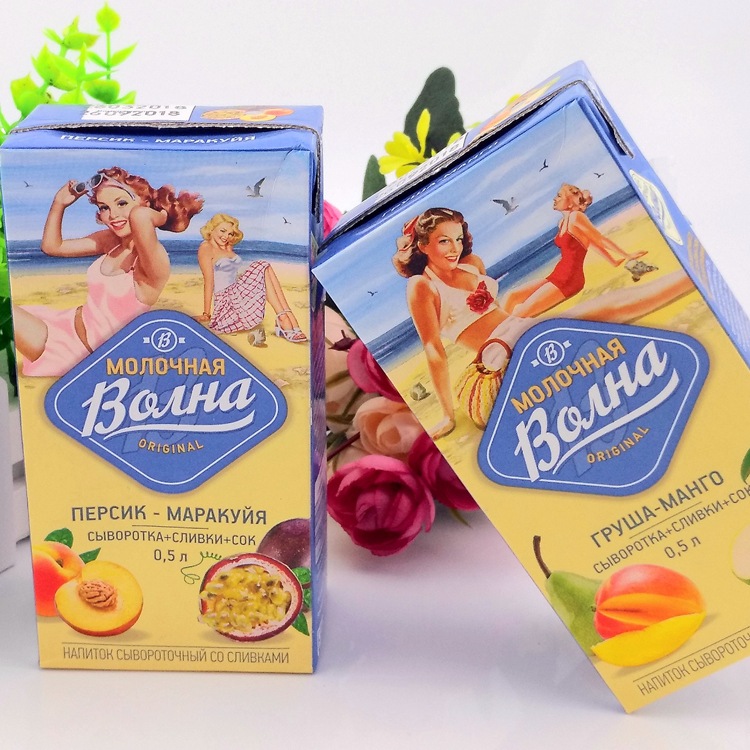优质俄罗斯进口瓦尔娜果昔500ml/盒-口感百香果桃味，专为儿童定制的乳味饮料批发