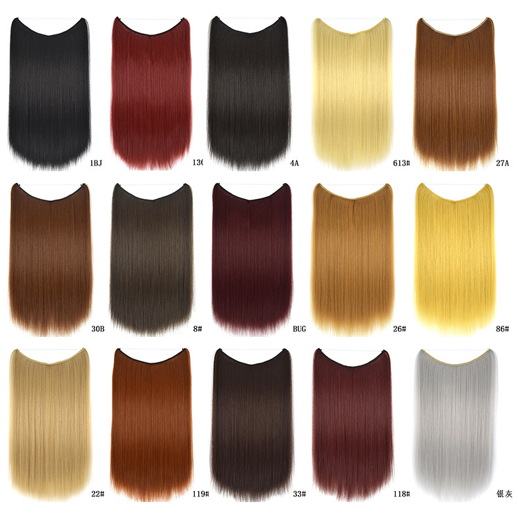 European And American Foreign Trade Wigs For Women With Fish Line Hair Curta, Long Straight Hair, Natural Traceless Hair Extensions,s' Ready-made Chemical Fiber Wigs