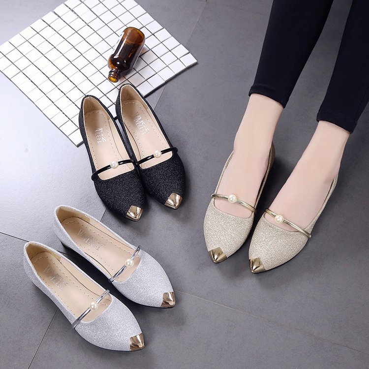 Retro style pointed toe shoes 2018 sprin...