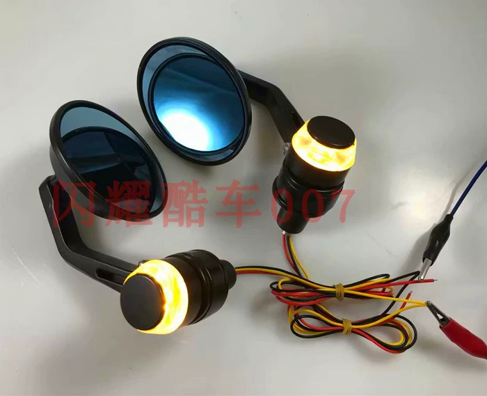 Motorcycle Harley cruise Prince car modified retro metal with LED turning light shots poverty mirror poverty mirror