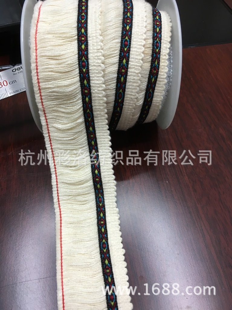 4cm棉质织带短排须花边 棉流苏  韩国带