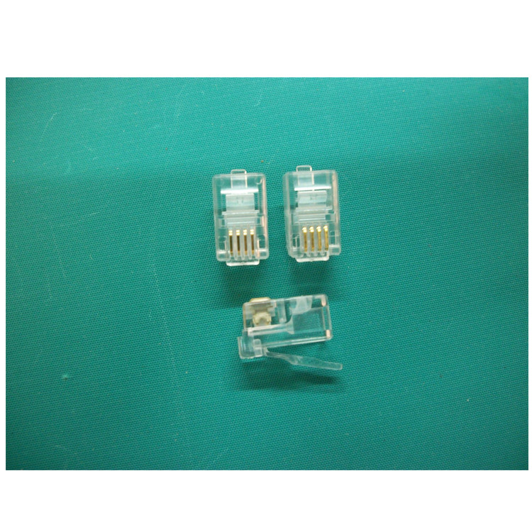 大量供应 水晶头RJ11电话水晶头6P4C右扣位 通信产品