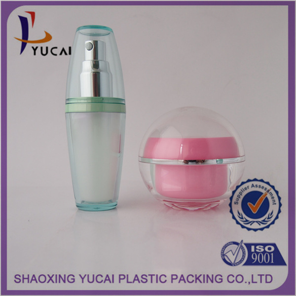 透明化妆品包装30ml平顶球形亚克力保湿洁面乳液瓶喷雾瓶炫彩内胆