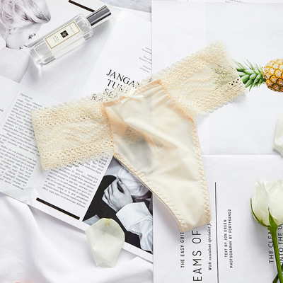 19 new pattern Lace T-back lady Hollow perspective Underwear sexy interest Triangle pants Four seasons k568