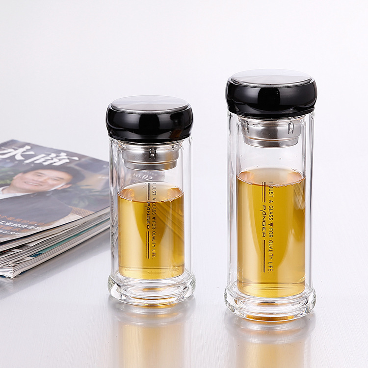 夏季高端礼盒装双层玻璃保温杯高硼硅材质水杯商务礼品杯定制图案