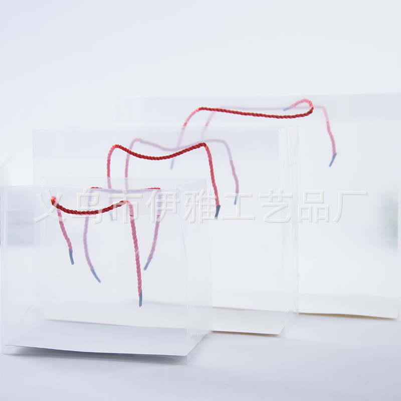 新款PP透明礼品包装袋子中秋节礼品手提袋子生日回礼礼品袋子现货