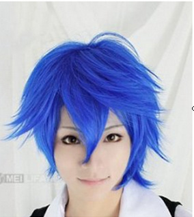 Male Short Blue Purple Beautiful Teenager Anti-warping Wig display picture 1