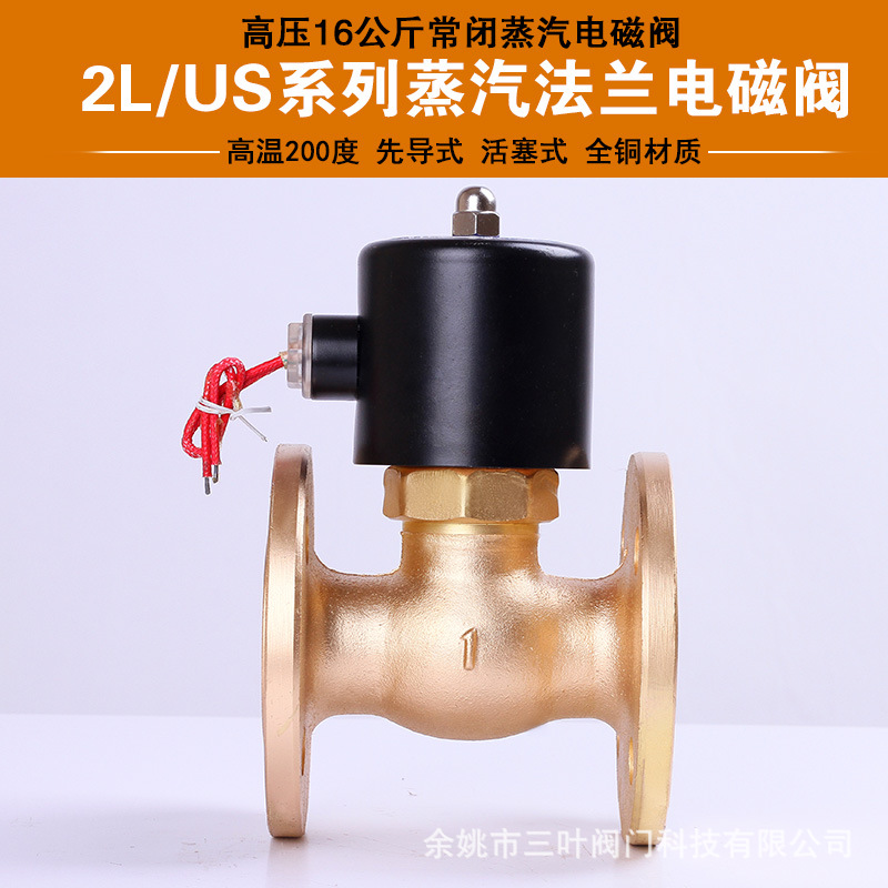 2L/US蒸汽200度电磁阀 蒸汽锅炉泄压阀门高压16公斤铜阀AC220V24V