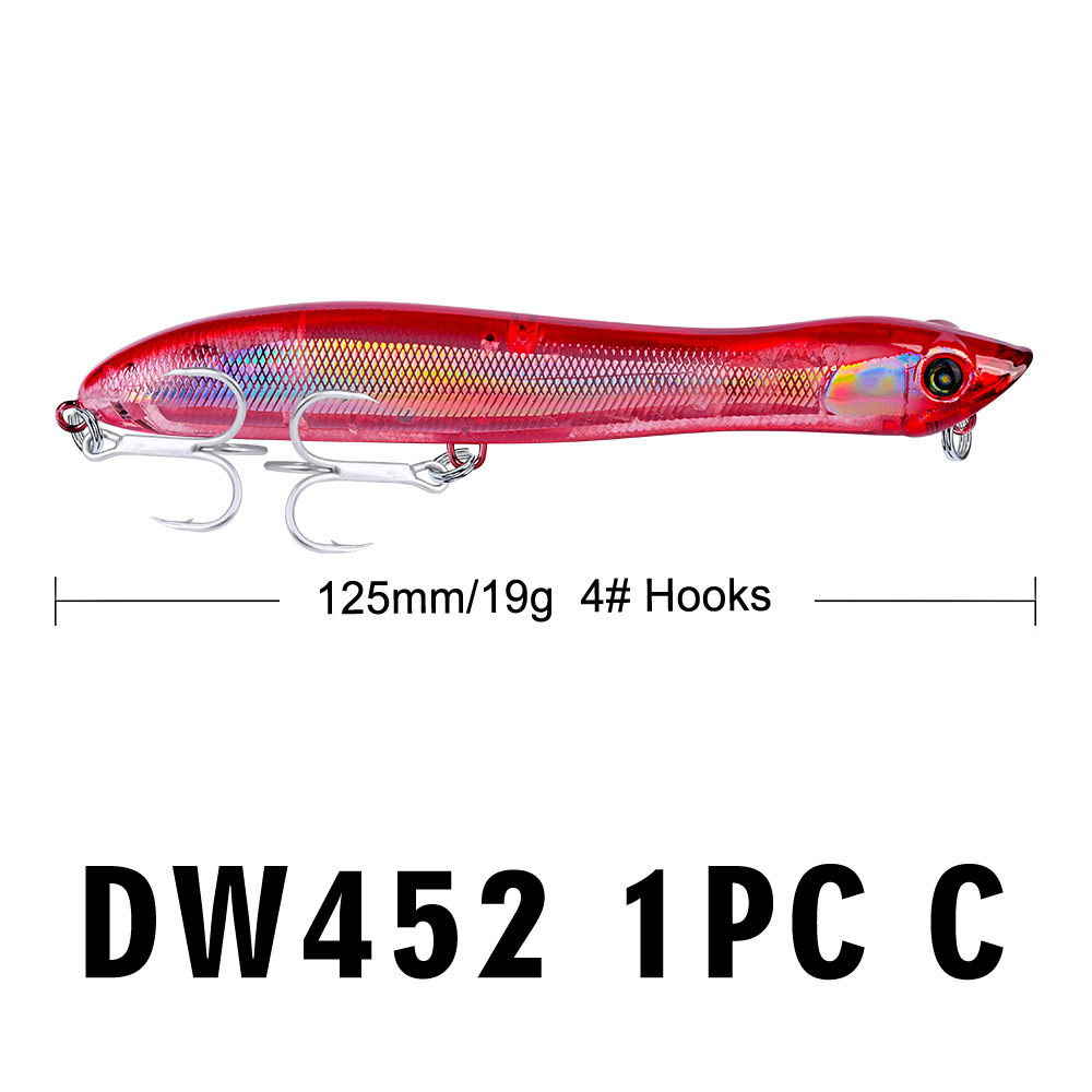 Floating Popper Fishing Lures 125mm 19g Hard Plastic Baits Fresh Water Bass Swimbait Tackle Gear