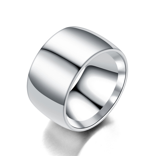European and American fashionable and personalized 12MM wide version inner and outer ball aperture ring personalized men's domineering finger ring exclusive for cross-border supply