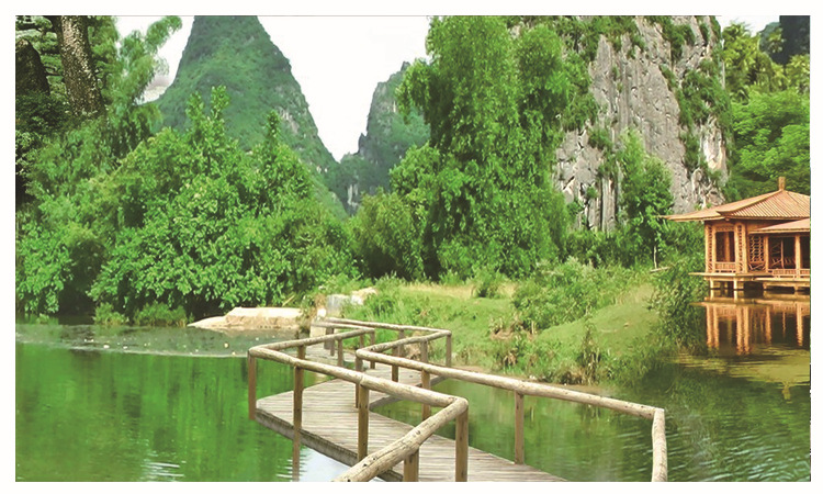 桂林山水甲天下全景巨幅山水风景画背景墙