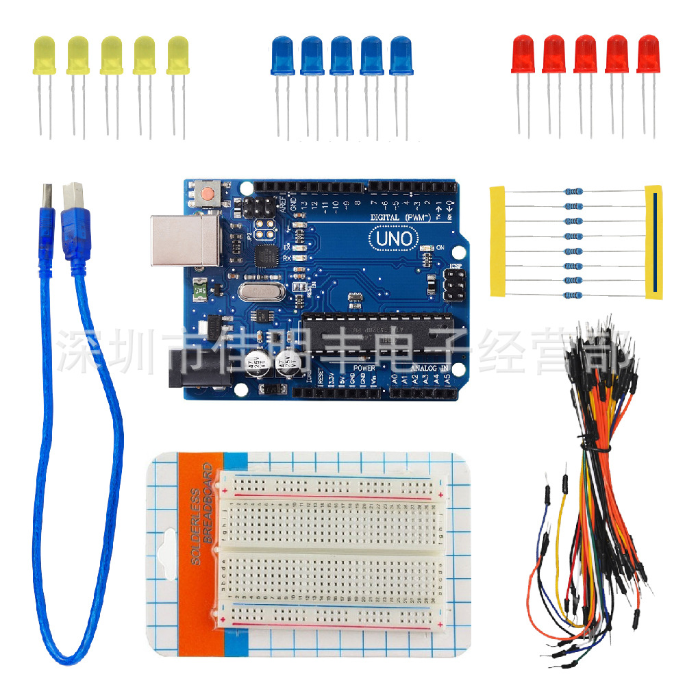 FOR UNO-R3开发板DIY基础物料电子元件包工具盒 适用arduino