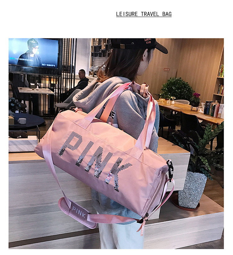 Pink Large Capacity Dry And Wet Separation Travel Bag display picture 47