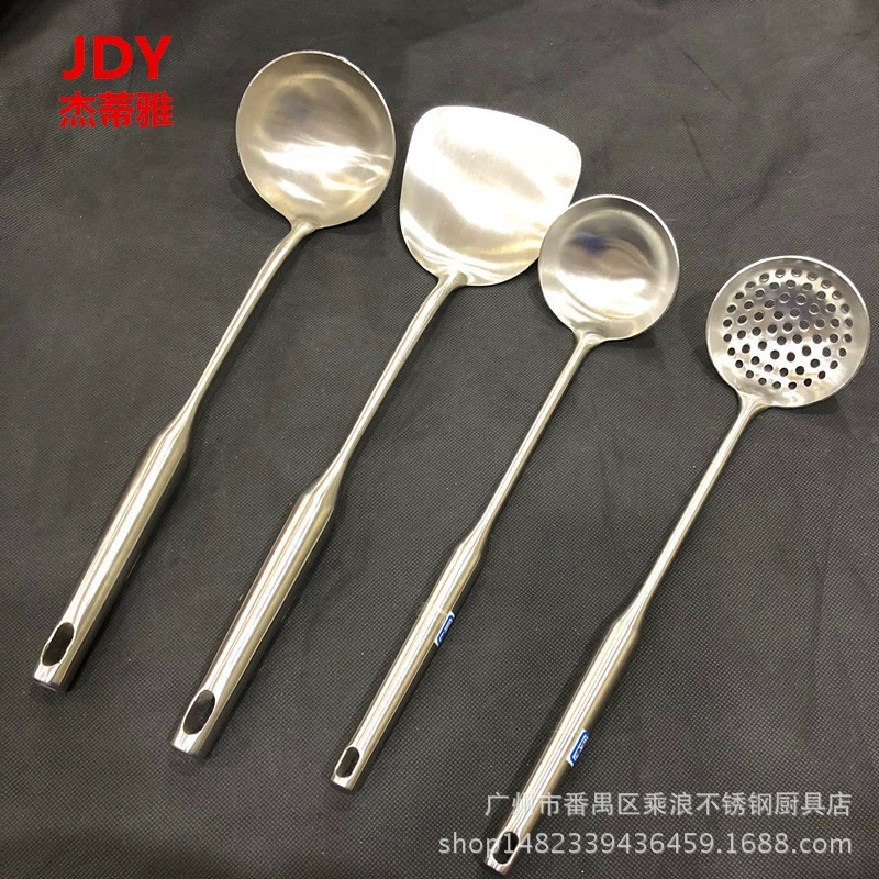 201 non -magnetic stainless steel round handle gourd -shaped hot pot small soup spoon soup shell kitchenware chef cooking spoon spoon