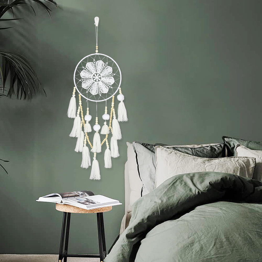 2022新款北歐家居裝飾簡約壁飾捕夢網流蘇掛件手工編制樸素貨源
