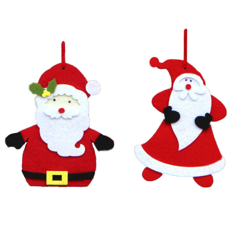 厂家直供毛毡圣诞树雪人挂件 圣诞老人挂件红绿装扮树挂件 可制做