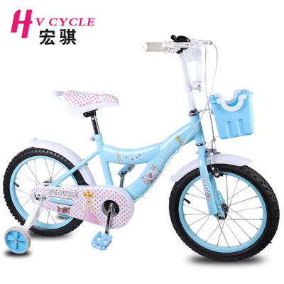 宏骐新款5-8岁女款儿童自行车16寸 后刹车倒刹 跨境电商款 亚马逊
