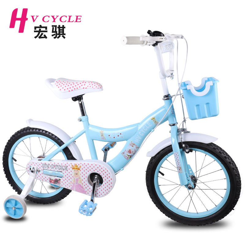 宏骐新款5-8岁女款儿童自行车16寸 后刹车倒刹 跨境电商款 亚马逊