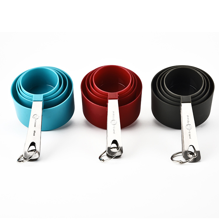 Cross border Amazon Stainless steel Graduate Measuring spoon Four piece suit Plastic Spoon of milk powder baking tool Graduate Plastic Graduate