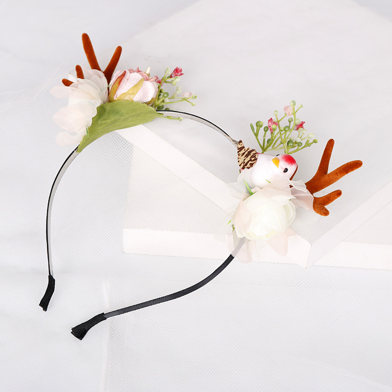 Fashion Antlers Plastic Cloth Metal Hair Band 1 Piece display picture 4