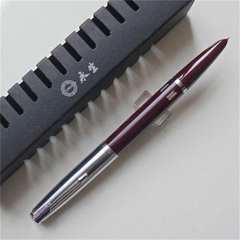 深红6窗铱金笔