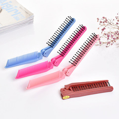 0521 Compact Travel Portable Foldable Double-Headed Comb: Makeup Brush, Detangling Comb, Hair Styling Tool—Can Also Be Used as a Hair Clip