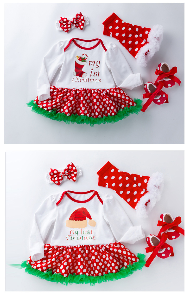 Christmas Princess Cartoon Cotton Baby Clothing Sets display picture 4