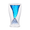 Mermaid Cup fashion creative fruit juice drink ice cream double -layer transparent glass wine whiskey cup
