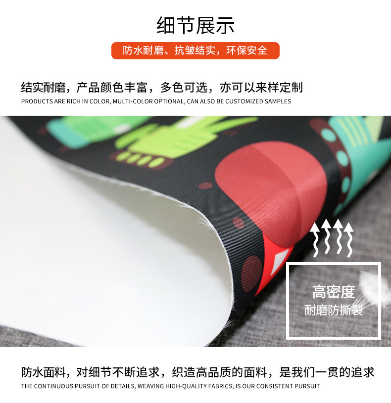 Factory direct sales of 290T twill imitation nylon composite water-resistant PU fabric for bags, handbags and school bags detail image 9