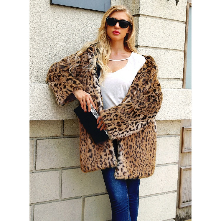 Ultra Fire Leopard Print Fur Hoodie Image 2